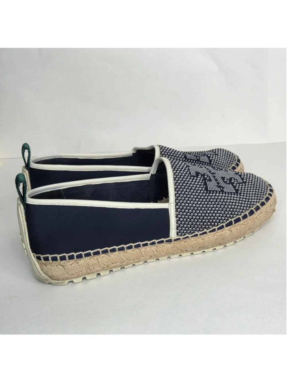 Tory Burch Miranda Navy Lug Sole Platform Espadrille Shoes Women's Size 10